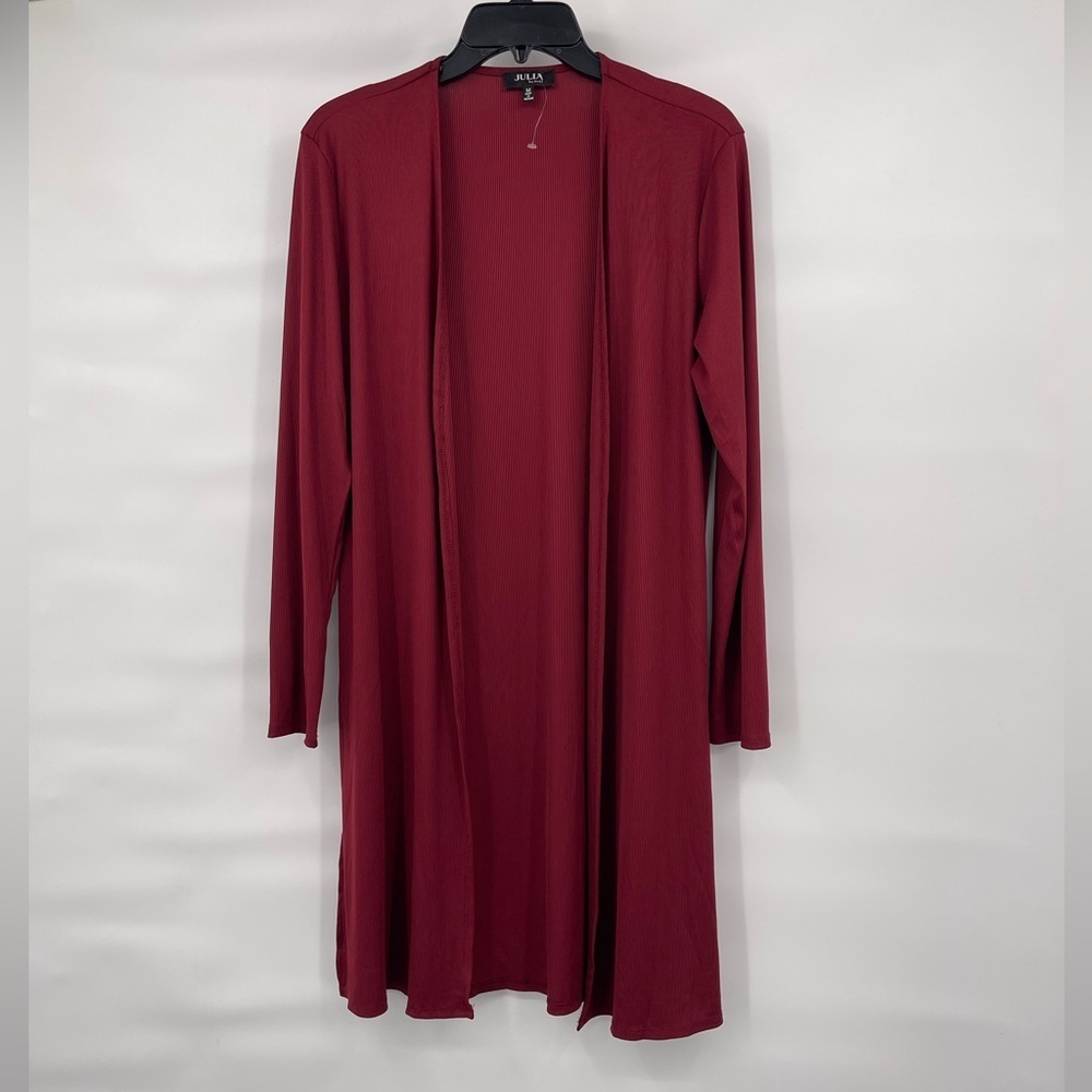 Julia by love J NWOT burgundy open hang cardigan